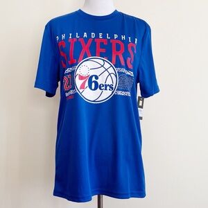 Philadelphia 76ers T-Shirt Mens Medium Joel Embiid NBA Tee Shirt Blue Fan Gear
